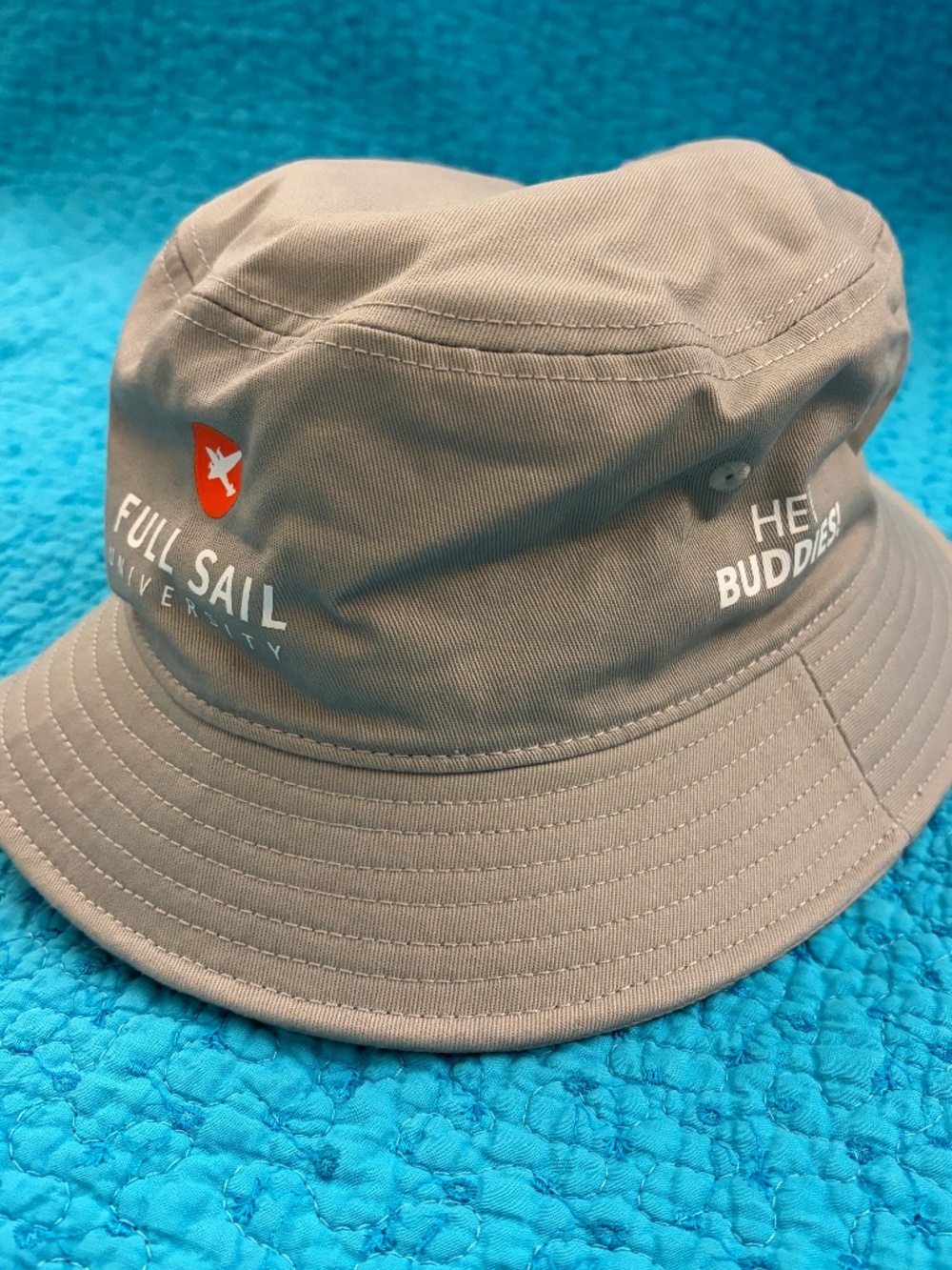 Full Sail University Gray Bucket Hat Hey Buddies NWOT